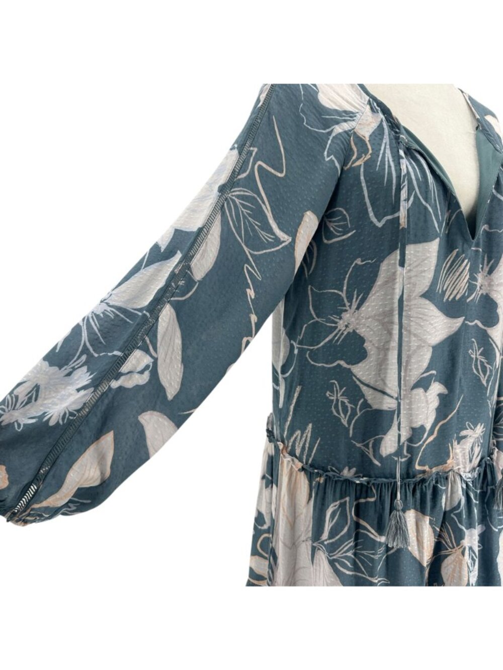 NEW Lovestitch Womens Small Dress Modern Love Floral Mini Tropical Boho Blue - Picture 3 of 9